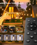 Remote control for 198 Ft Outdoor String Lights With Remote Dimming And Timer Waterproof Patio Lighting