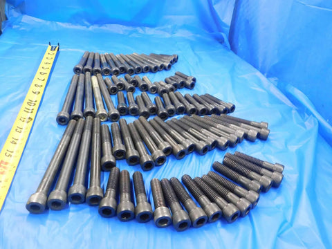 Professional Grade Top Shelf Assorted Socket Head Cap Screws And Hex Drive Bolt Kit Rock Solid Hardware laid out on blue surface.