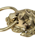 Vintage Brass Lion Door Knocker And Gate Pull With Solid Brass Finish Embossed Lion Mouth Design Traditional Door Accessory