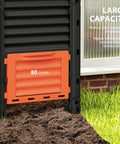 Backyard Garden Compost Bin 80 Gallon Large Capacity Outdoor Composter With Dope Aeration System And Easy Assembly In Orange