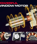 Rear Driver Side Power Window Regulator With Motor 2 Pins For 2001 To 2006 Chevy Silverado 1500 2500 3500 Suburban Avalanche GMC Sierra Yukon XL Cadillac Escalade 741578 Replacement Easy Install Plug And Play window motor cutaway