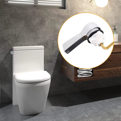 Universal Side Mount Toilet Handle Replacement Kit With Brass Flush Lever And Stainless Steel Flapper Chains, Chrome Finish, Fits Most Toilets, Adjustable Length For Easy Install, Durable Metal Construction