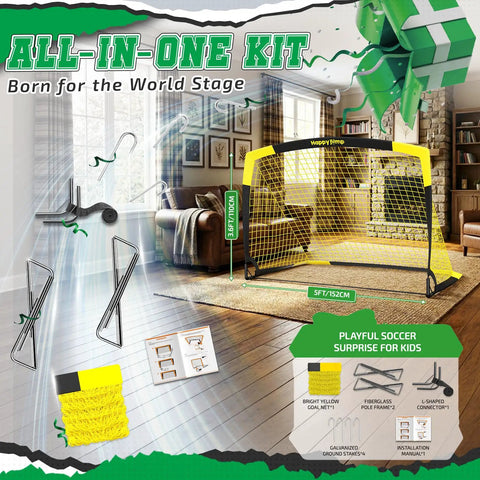 Portable Soccer Goal Set 7x5 Ft Plus 5x3 Point 6 Ft For Youth Practice Large Frame Easy Setup Weather Resistant Build image