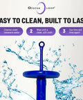Easy Ear Wax Removal Scoop That Pulls Wax Out Not Pushes It In Guard Lets The Loop Stay Safe From Ear Drum So No Pain Fast Clean In Seconds Reusable Plastic Ear Care Tool In Colorful Options For Quick Mess Free Ear Cleaning. blue plastic loop shown rinsed with water