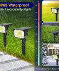 Color Changing Solar Spotlight Kit With 20 LEDs, 7 Modes, IP65 Waterproof Outdoor Landscape Lights in rainy weather.