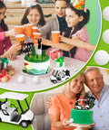 21 Piece Golf Cake Decorations Kit Featuring Mini Golf Cart Toy Acrylic Flags And Lush Green Trees for a festive golfer birthday party.