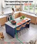 Heavy Duty 2500W Steam Cleaner With 1.9 Quart Tank And Four Bar High Pressure reaching 13.1 ft in a modern kitchen setup.