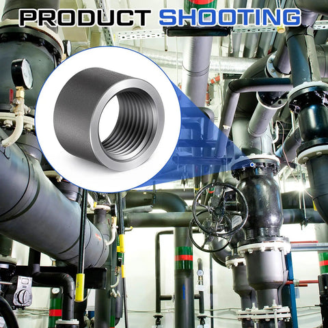 4 Pack One Half Inch Pipe Couplings Straight Female Threaded Steel NPSL Tapped Fittings With Black Coating For Industrial Piping Projects And Maintenance Pro Grade Replacement Parts And Fabrication, black steel coupling