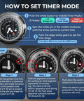 How to set timer mode for Heavy Duty Hot Water Recirculating Pump Kit, showing timer dial adjustments in detailed steps.