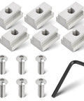 Toyota Tundra Tacoma Bed Rail Cleat T Slot Nut With Three Eighths Inch Thread Stainless Steel Tie Down Kit Six Pack Includes Button Head Socket Cap Screws And Wrench For Cargo Bed Deck Trail Rack