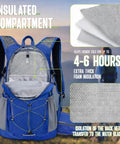 Insulated compartment of Hydration Backpack 18L With Upgraded 3L Leak-Proof Bladder for Running, Hiking, and Cycling