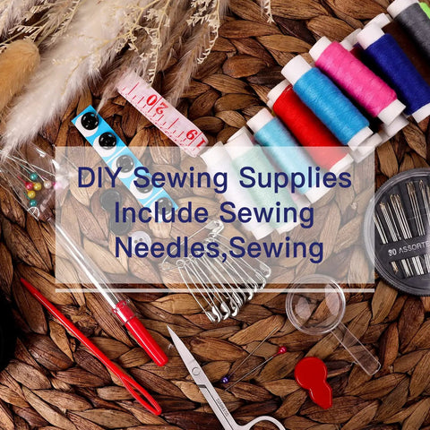 Portable Sewing Kit With Case For Home, Travel, And Quick On The Go Repairs, All In One Emergency Sewing Set with threads and needles