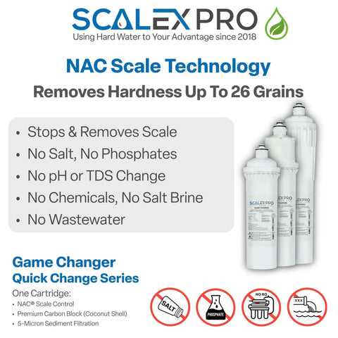 Game Changer 10in Water Filter Replacement With NAC Scale Prevention And Coconut Shell Carbon Block Filtration Eliminates Chlorine And Odors Keeps Espresso Coffee Ice And Steam Gear Running Clean Fits Most Industry Standard QC Heads 4000 Gal Capacity