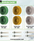 2 Inch Bristle Disc Kit With Six Pieces In 50, 80, And 120 Grit For Abrasive Coating Removal From Metal With One Quarter Inch Shank Attachment