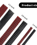 96ft Braided Cable Sleeve Kit With 6 Expandable Sleeves And 127 Heat Shrink Tubes For Audio Video Cables, size options
