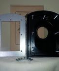 4 Inch Roof Flange For PVC Cast Iron And Copper Pipes Easy Install From Inside The Building Over Shingles flat black and silver parts