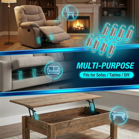Replacement 2 Inch Extension Springs For Furniture Mechanisms 10 Pack To Fix Recliner, sofa, and table DIY solutions.
