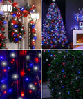 Patriotic 200 LED Red White Blue String Lights Indoor Outdoor 75.8 Ft on decorations for 4th of July Memorial Day