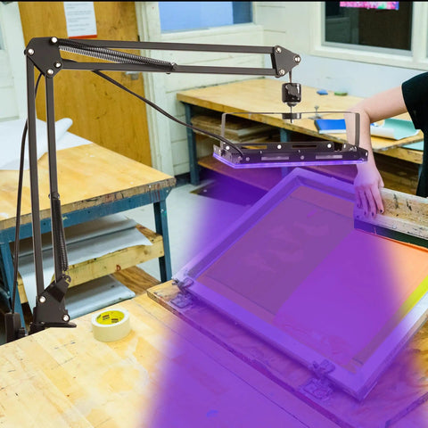 Two Pack 50W LED UV Screen Printing Exposure Lights With Stand For Cyanotypes And Photo Emulsion, 395nm Wavelength in use