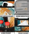 Insulated Picnic Backpack Lunch Bag For Women And Men Large 12x8.7x10 Inch Tote Portable Food Cooler abstract art pockets