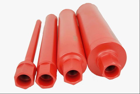 Red diamond wet core drill bit set, 4-piece with threaded ends