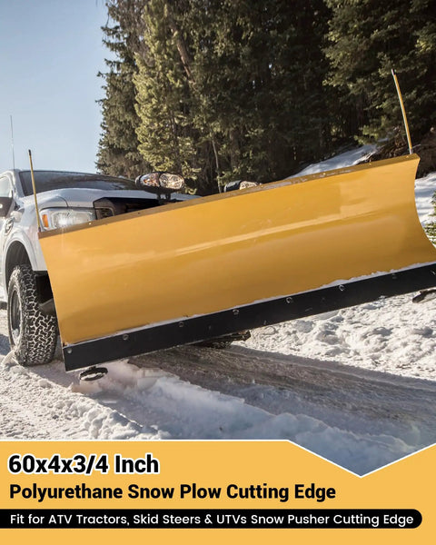 60 Inch Long 4 Inch Wide Three Quarters Inch Thick Polyurethane Snow Plow Cutting Edge for ATVs Tractors Skid Steers UTVs