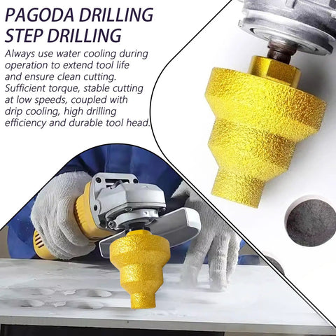 Diamond Step Drill Bit Set 20mm 35mm 50mm With M10 Thread For Hole Opening Chamfering And Reaming In Marble Granite Tile And Concrete Drilling 2 Pack 3 In 1 Hole Opener For DIY Projects used in drilling surface