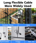 Fingerprint Cable Lock 14 Inch With Bluetooth Keyless Biometric Padlock on fence, gate, gym locker, fridge, and with gun