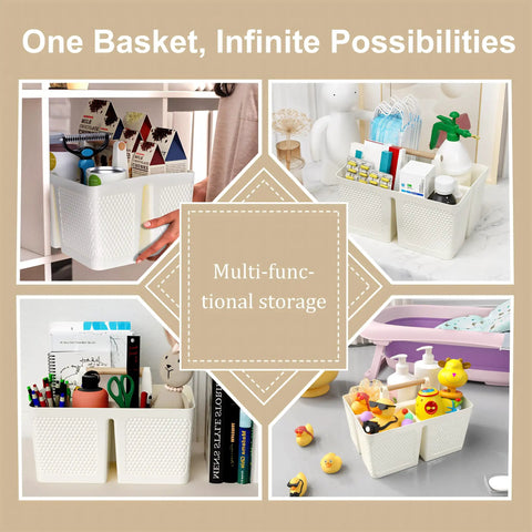 Portable Shower Caddy With Handle For Bathroom And Kitchen, Rust Resistant Durable Organizer With 3 Large Compartments