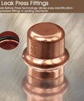 Half Inch Copper End Cap Set Zero Lead 1/2 Inch Copper Press Cap End Plug For Plumbing 5/8 Inch OD Use With Hydraulic Press Fitting Tool 12 Pack CUPC Certified For Leak Free Pro And DIY Plumbing Projects