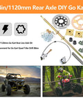 Heavy Duty 44 Inch Rear Axle Kit For Go Karts With Brake Caliper And Disc 37T Sprocket 530 Chain Pillow Block Bearings