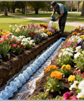 DIY Friendly Perforated Drainage Pipe For French Drain Systems in garden, 2 inch diameter, 90 feet long, flowerbed installation