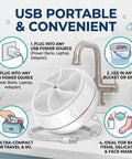 Straight Up Portable Mini Washing Machine With Ultrasonic Turbo Action And Grip Tight Suction Cups For No Sweat Laundry Care In College Dorms Or Camper Vans USB Powered - USB portable design for easy laundry care.