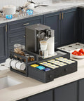 Coffee Pod Drawer Organizer For Countertop That Holds 52 Pods K Cup And Nespresso Capsules With Mug Rack No Brainer Setup in kitchen
