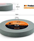 Badass 6 Inch 150 Grit Silicon Carbide Bench Grinder Wheel With Half Inch Arbor For Metal Work showing dimensions and details.