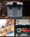 Ultra Handy Portable Tool Box Small Parts Organizer with four removable drawers for hardware tackle beads and crafts.