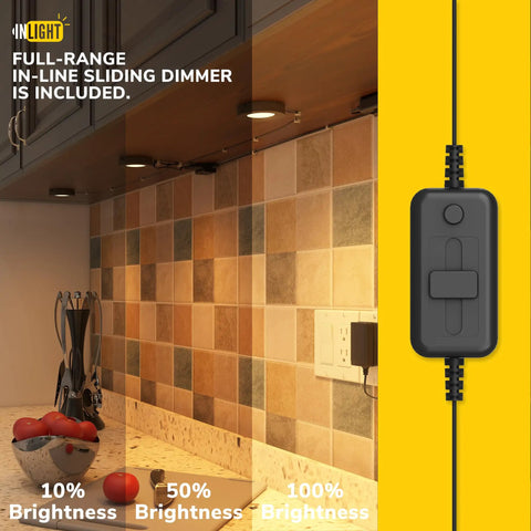 Slick 2.75 Inch LED Puck Lights 3 Pack Plug In Under Cabinet Lighting 3000K Soft White 420 Lumens Surface Mount For Kitchen Cabinets And Closets Gotta Love The Glow Easy Setup