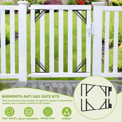 Heavy Duty Anti Sag Gate Hardware Kit With Steel Brackets And Welded Hinges For Wooden Fences Driveways And Corral Gates Gate Kit With Rust Resistant Screws Door Not Included
