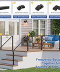 180 Degree Adjustable Vertical Pivot Connector for 2x1 Handrails, Fits Stainless Steel Rectangular Black Rails With 1.885 x 0.901 Inch Opening, Hidden Install, Secure, Clean Look on deck railing