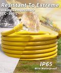 Coiled yellow One Foot 12 Gauge 3 Wire Outdoor Extension Cord With Three Outlets Light Indicator Heavy Duty Weatherproof