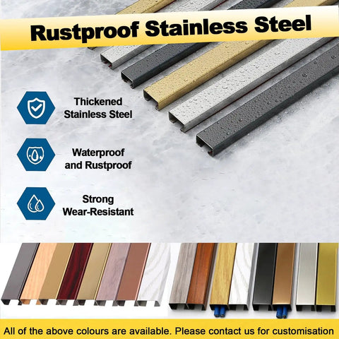 Stainless Steel Open Slot Cable Management Kit with color options showing rustproof and waterproof features