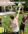 All-In-One Backyard 3-In-1 Net Set For Volleyball Badminton And Pickleball With 17Ft Adjustable Height Net in backyard play