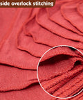 Heavy Duty Shop Towels 50 Pack Cotton Rags 14 By 14 Inches Lint Free Commercial Grade Red showing stitching detail