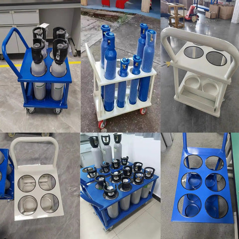Heavy Duty Cylinder Rack Cart With Four Durable Wheels For Safe Storage And Easy Transport Of Gas Tanks Propane Cylinders And Industrial Equipment Blue 67x42x40cm, blue steel rack with wheel base