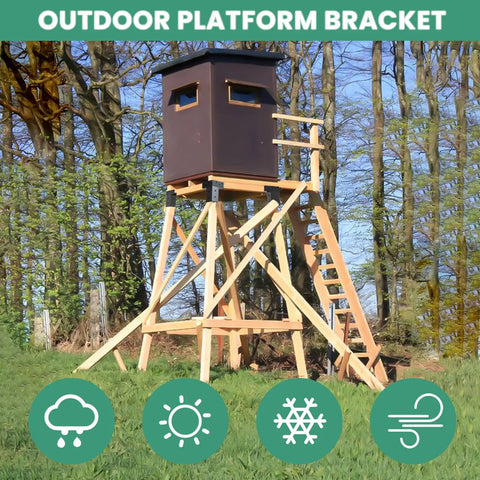 Built To Last Tough As Nails 4x4 Deer Stand Brackets Four Pack For Outdoor Hunting Platforms Elevate Your Blind With Steel Elevator Brackets Built To Endure And Sturdy For Deer Shacks Tree Houses And Observation Decks
