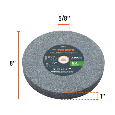Badass Eight Inch Bench Grinder With Serious Three Quarter Horsepower Motor For Sharp Metal Edges And Rigged Garage Build Outs No Frills Heavy Duty Shop Ready Workhorse, 8 inch aluminum oxide grinding wheel