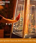 Outdoor Propane Patio Heater 48000 BTU With Detachable Wheels And Protective Cover Black High Heat Space Heater For Patio