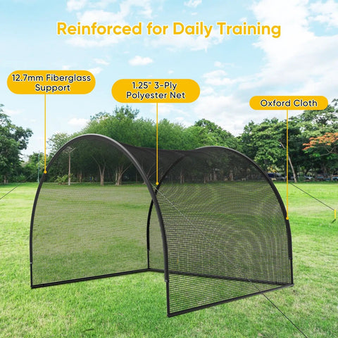 Compact Backyard Batting Cage For Baseball And Softball Practice Portable Net With Sturdy Frame And Carry Bag 13 X 10 X 8 Ft