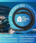 Replacement 5 Foot Hose For Oreck XL Canister Vacuums And Handheld Units with product features and vacuum image.