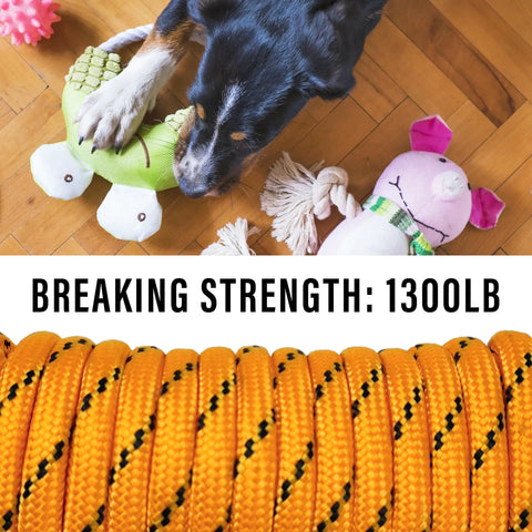 Heavy Duty Diamond Braided Polypropylene Nylon Rope Mix Half Inch 50 Ft Orange Workhorse Rope For Camping Hiking Climbing
